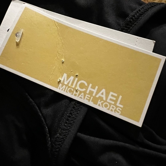 MICHAEL Michael Kors Sash Logo Trim One Piece Black Swimsuit - Picture 8 of 13